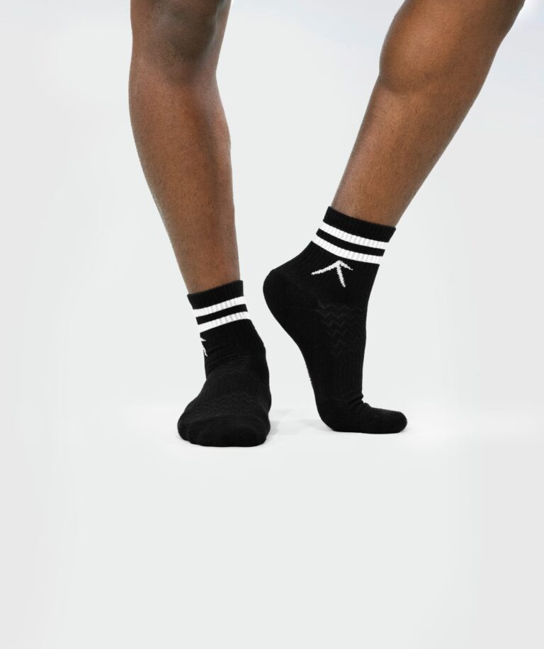 Unisex Stripes Short Crew Cotton Socks - Pack of 3 Black Image 1