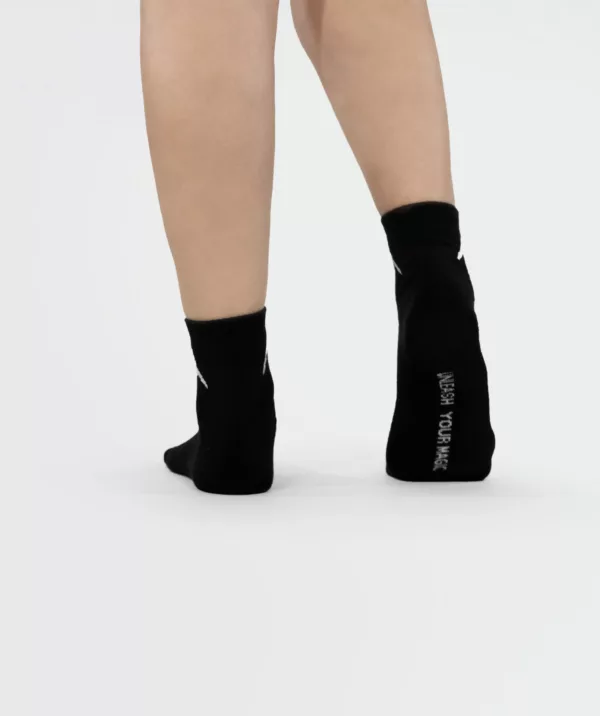 Unisex Short Crew Cotton Socks - Pack of 3 Black Image 2