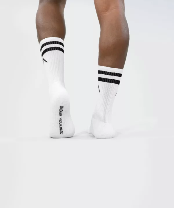 Unisex Stripes Crew Cotton Socks - Pack of 3 White Image 2