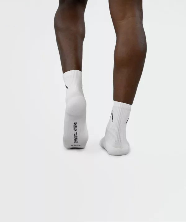 Unisex Short Crew Dry Touch Socks - Pack of 3 White Image 2