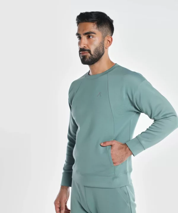 Unisex Vent Comfy Sweater Green-Khaki Image 2