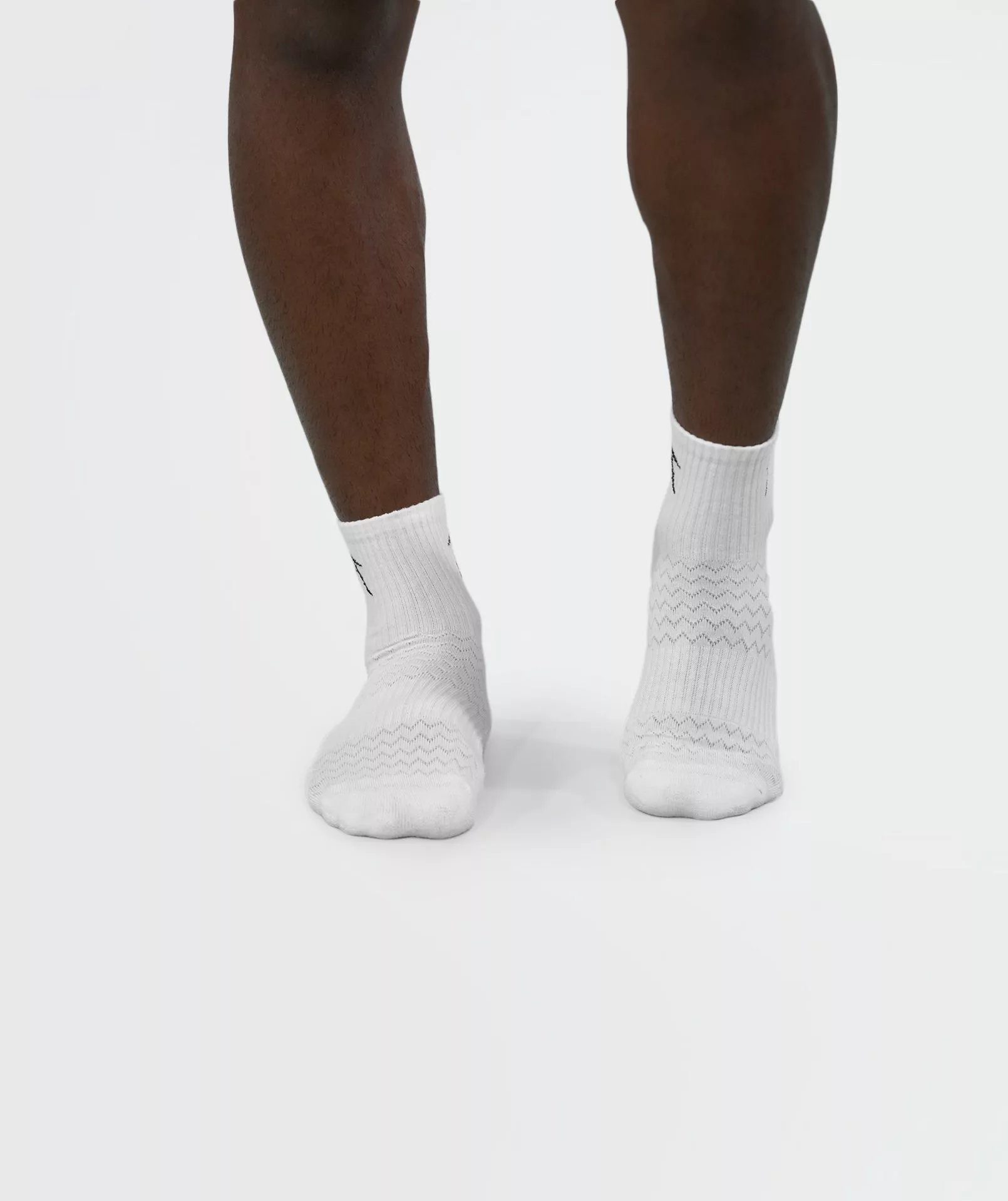 Unisex Short Crew Cotton Socks - Pack of 3 White Image 1